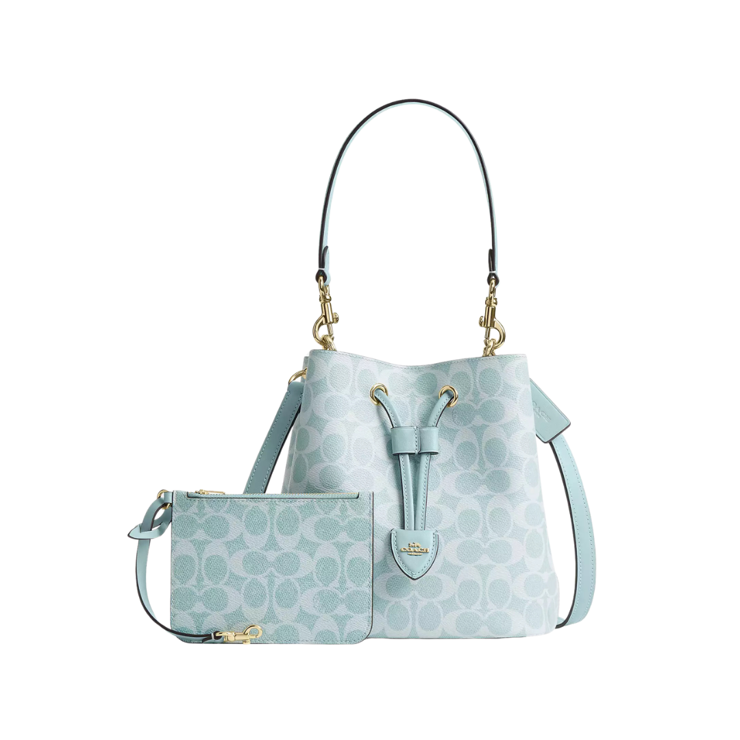 Rowan Bucket Bag In Signature Canvas Blue